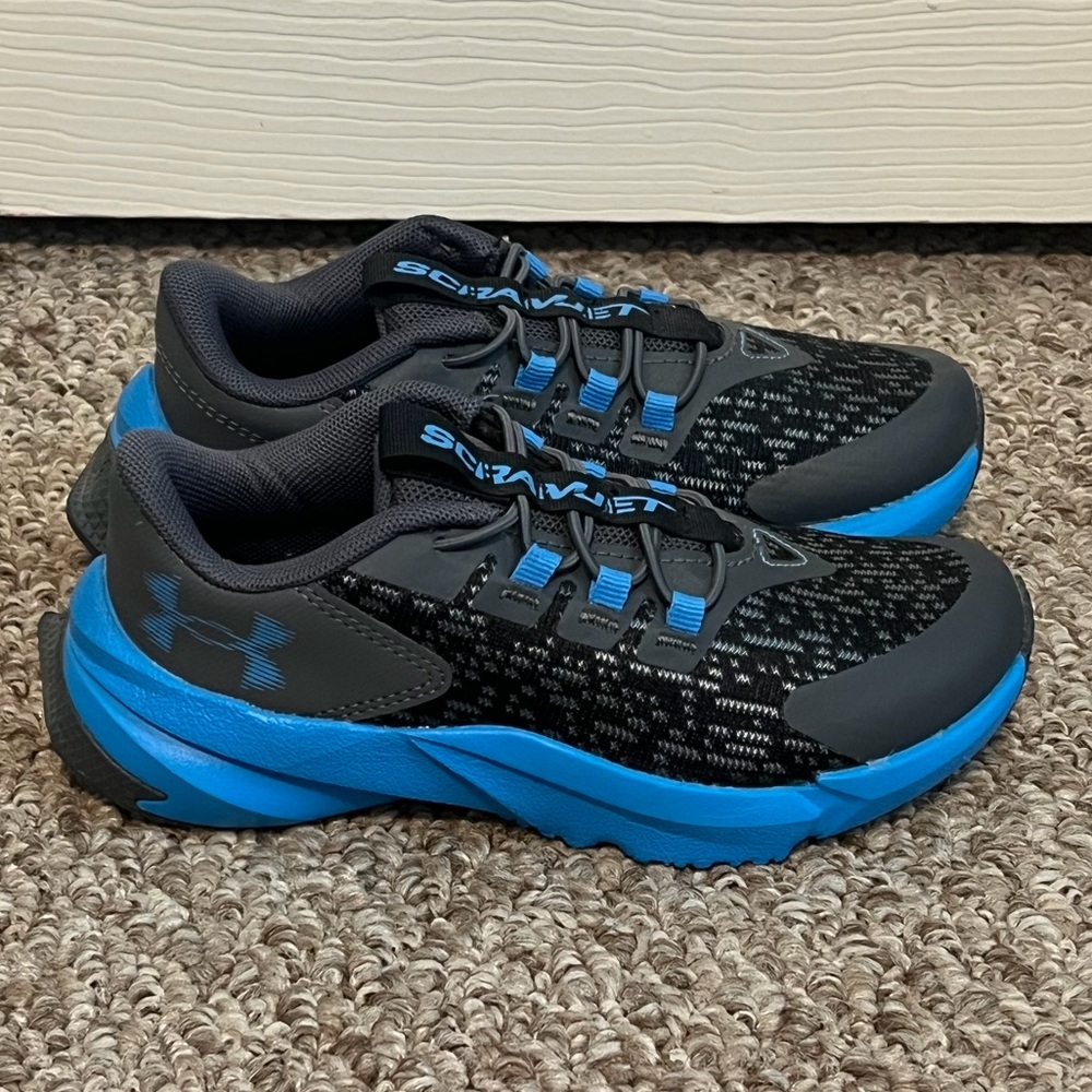 Under Armour Kids' Gray and Blue Athletic Sneakers